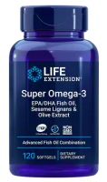Super Omega-3 EPA/DHA Fish Oil, Sesame Lignans & Olive Extract - 120 Softgels