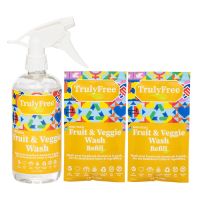 Refillable Non-Toxic Fruit & Veggie Wash Starter Kit (Bottle + 2 Refills)